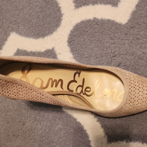Sam Edelman Hazel Oatmeal Heels With Mini Cutouts Size 9 - Picture 3 of 10